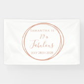 70誕生日バラ金ゴールドミニマル誕生会 横断幕 (横)