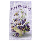 70誕生日パンシーバスケットオンレース スモールペーパーバッグ (正面)