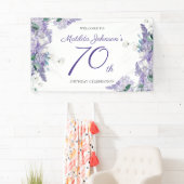 70誕生日パープルウィステリアフローラエレガントパーティー 横断幕 (インサイチュ)