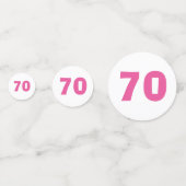 70誕生日ピンクタイポグラフィ コンフェッティ (正面)