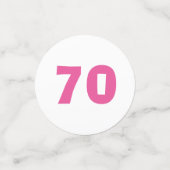 70誕生日ピンクタイポグラフィ コンフェッティ (スモール正面)