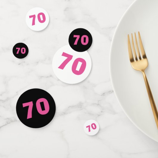 70誕生日ピンクタイポグラフィ コンフェッティ (グループ)