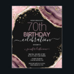 70誕生日ピンクパープルアガテバジェット招待状<br><div class="desc">フェイク金ゴールドグリッターとピンクと紫のアゲ縁どト。すべての文字は調整可能で、簡単は独自のパーティーニーズに合わせて変更できる。70素晴らし歳の誕生日テンプレートデザイン。</div>