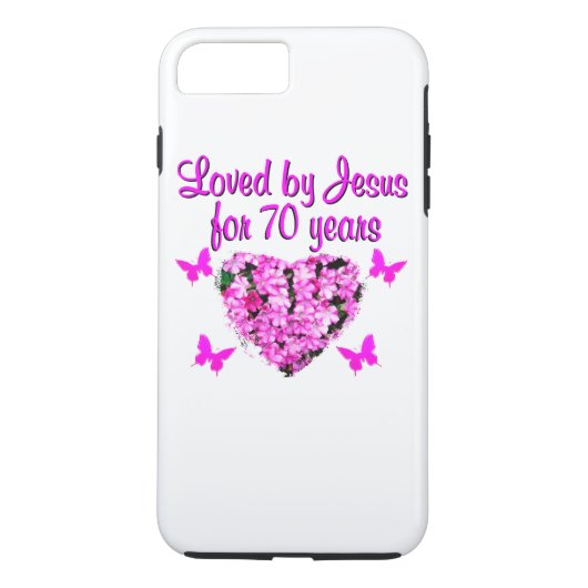 70誕生日ピンクフローラ写真デザイン Case-Mate iPhoneケース (裏面)