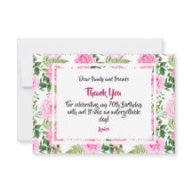 70誕生日ピンク祝ローズありがとう