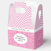 70誕生日ピンク/白の数字パターン フェイバーボックス (オープン)