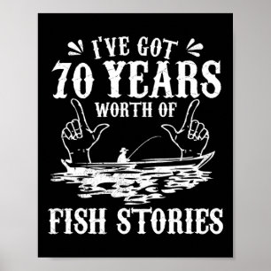 70誕生日フィッシャーマンTシャおもしろいツB魚釣りギ ポスター