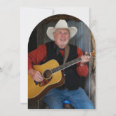 70誕生日フォトカウボーイ素朴ハットブーツ 招待状 (裏面)