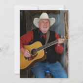 70誕生日フォトカウボーイ素朴ハットブーツ 招待状 (裏面)