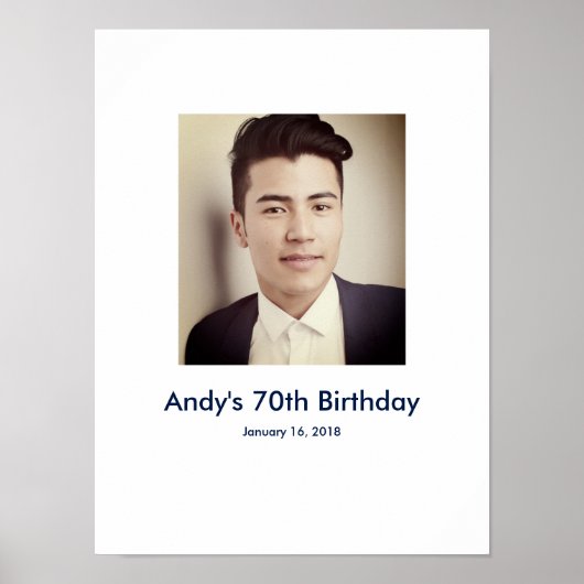 70誕生日フォトカスタムサインインパーティー ポスター (正面)