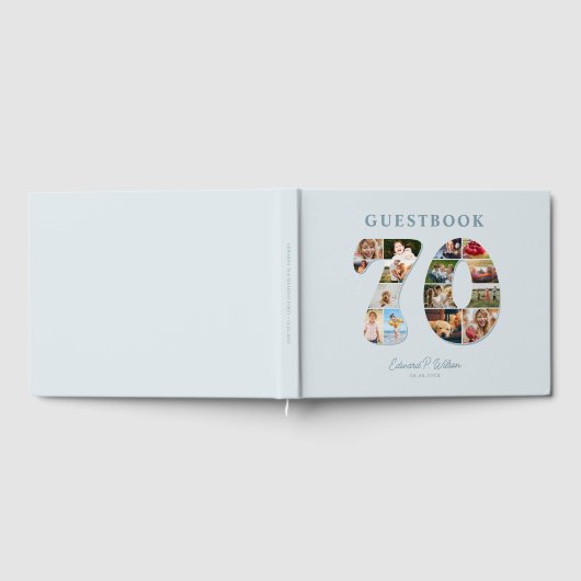 70誕生日フォトコラージマイルストーンゲストブック ゲストブック (全面)
