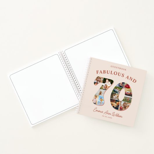 70誕生日フォトコラージマイルストーンゲストブック ノートブック (内部)