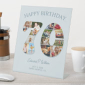 70誕生日フォトコラージュエレガントとタイムレス 台座サイン (インサイチュ)