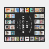 70誕生日フォトコラージュ母 フリースブランケット (正面(横))