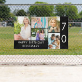 70誕生日フォトコラージュ5写真白黒 横断幕 (インサイチュ)