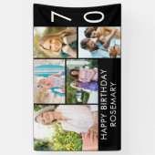 70誕生日フォトコラージュ5写真白黒 横断幕 (縦)