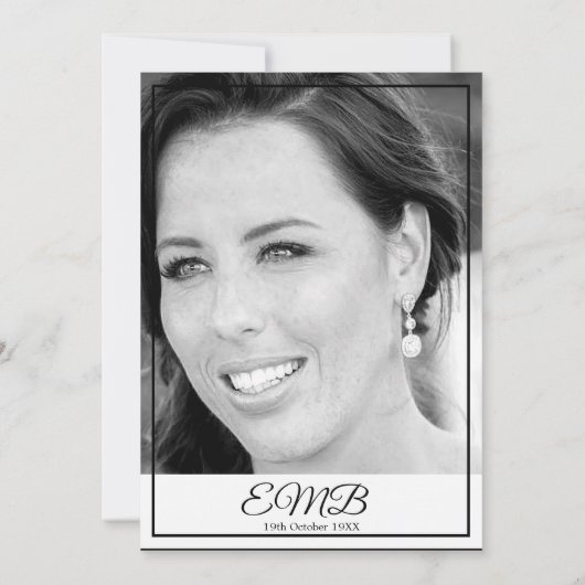 70誕生日フォトモノグラムエレガント誕生日 招待状 (裏面)