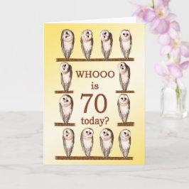 70誕生日フクロウ カード