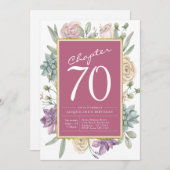 70誕生日フローラサプライズパーティー 招待状 (正面/裏面)