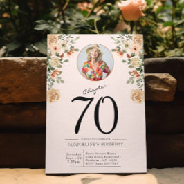 70誕生日フローラ写真パーティー 招待状