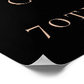 70誕生日ブラックバラ金ゴールドフォトスター歓迎 ポスター (角)