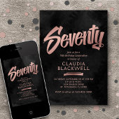 70誕生日ブラックバラ金ゴールド 招待状