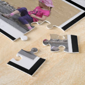 70誕生日ブラック金ゴールドフォトコラージュ ジグソーパズル (側面)