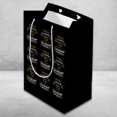 70誕生日ブラック金ゴールドレジェンダリーレトロ ミディアムペーパーバッグ