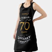 70誕生日ブラック金ゴールド伝説的おもしろい エプロン (インサイチュ)