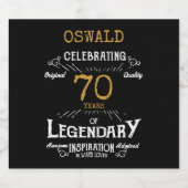 70誕生日ブラック金ゴールド伝説的おもしろい ビールラベル (シングルラベル)