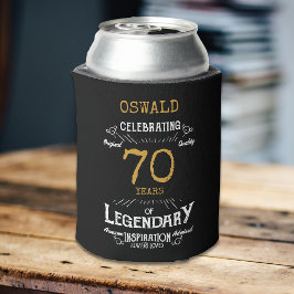 70誕生日ブラック金ゴールド伝説的おもしろい 缶クーラー