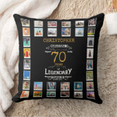 70誕生日ブラック金ゴールド伝説的な写真 クッション (ブランケット)