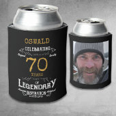 70誕生日ブラック金ゴールド伝説的な写真 缶クーラー