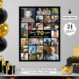 70誕生日ブラック金ゴールド21フォト応援から数年 ポスター