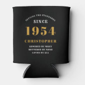 70誕生日ブラック金ゴールド(写真付) 缶クーラー (正面)