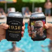 70誕生日ブラック金ゴールド（写真付） 缶クーラー