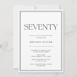 70誕生日ブラック&ホワイト 招待状