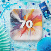 70誕生日ブラッ絵を描ト ペーパープレート (パーティー)