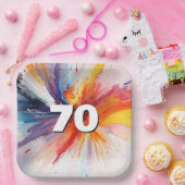 70誕生日ブラッ絵を描ト ペーパープレート (パーティー)