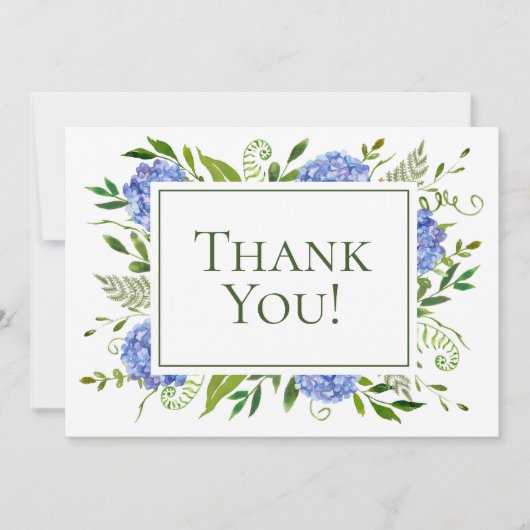 70誕生日ブルーアジサイ サンキューカード (正面)