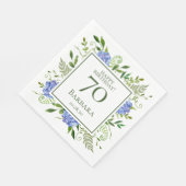 70誕生日ブルーアジサイ スタンダードランチョンナプキン (角)