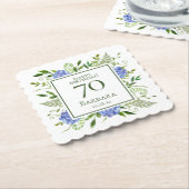 70誕生日ブルーアジサイ ペーパーコースター (アングル)