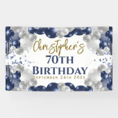 70誕生日ブルーバルーンパーティーへようこそ 横断幕 (横)