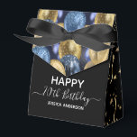 70誕生日ブルー金ゴールドグリッターバルーン フェイバーボックス<br><div class="desc">上エレガントフェイクに青と金ゴールドのグリッターのバ縁どーン。すべての文字は調整可能であり、簡単は自分のパーティーニーズに応じて変更できる。年、年齢は変更できる</div>