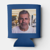 70誕生日ブルー金ゴールド写真テンプレート 缶クーラー (裏面)