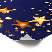 70誕生日ブルー金ゴールド星写真ようこそ ポスター