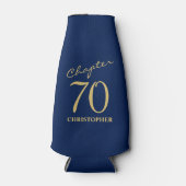 70誕生日ブルー金ゴールド ボトルクーラー (正面)