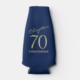 70誕生日ブルー金ゴールド ボトルクーラー