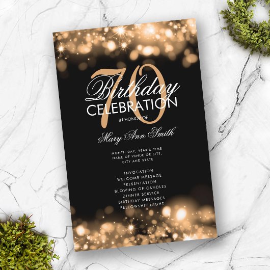 70誕生日プログラムGlam Lights金ゴールド(メニュー付き)