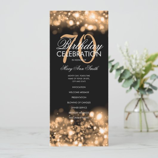 70誕生日プログラムGlam Lights金ゴールド(メニュー付き) プログラム (スタンド正面)
